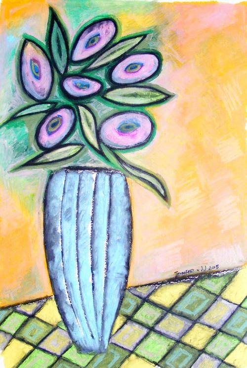 Cottage Style - Original Oil Pastel - Jennifer van Niekerk