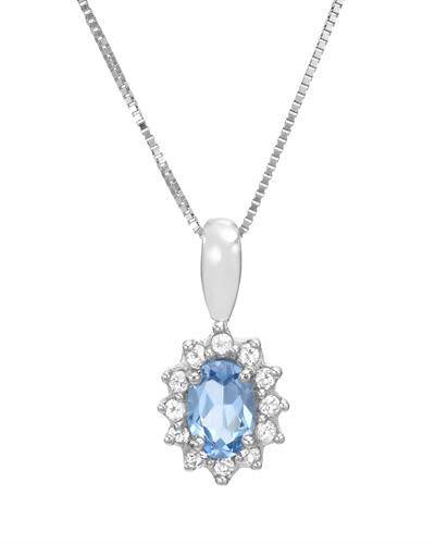 Brand New Necklace With 0.75ctw Genuine Topazes 925 Sterling silver Length 18in