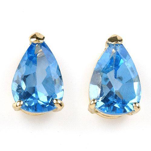Elegant Earrings With 3.20ctw Genuine Topazes Beautifully Designed in Solid 14K Yellow Gold