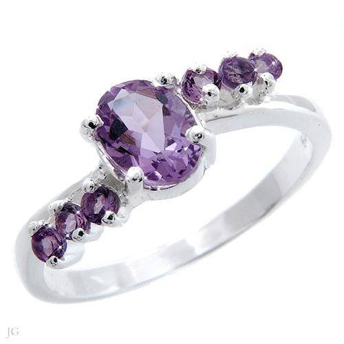 Elegant Brand New Ring With 1.15ctw Genuine Amethysts Well Made in 925 Sterling silver- Size 7