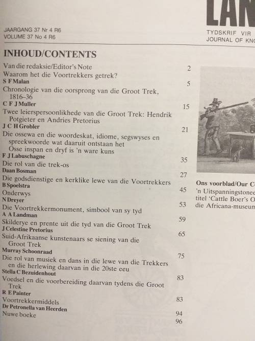 Lantern Tydskrif Magazine Okt 1988 Vol 37 Nr 4 Groot Trek Herdenkingsfees