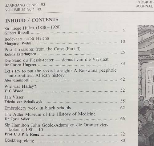 Lantern Magazine/ Tydskrif Jan 1986 Vol 35 nr 1