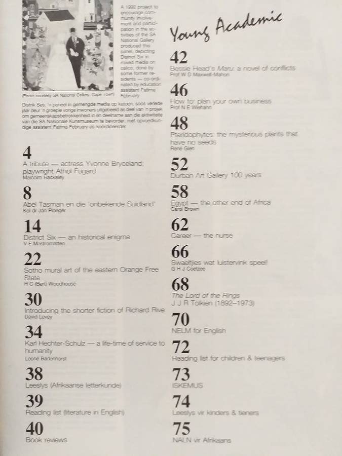 Lantern Tydskrif Magazine  1993 42:1  Distrik 6, Sotho Mural Art