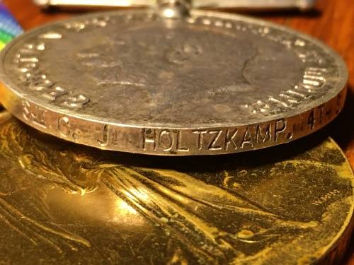 WW1 medals Sjt. C.J. Holtzkamp 4 S.A.I