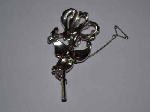 Vintage Brooch with Safety chain and Pin