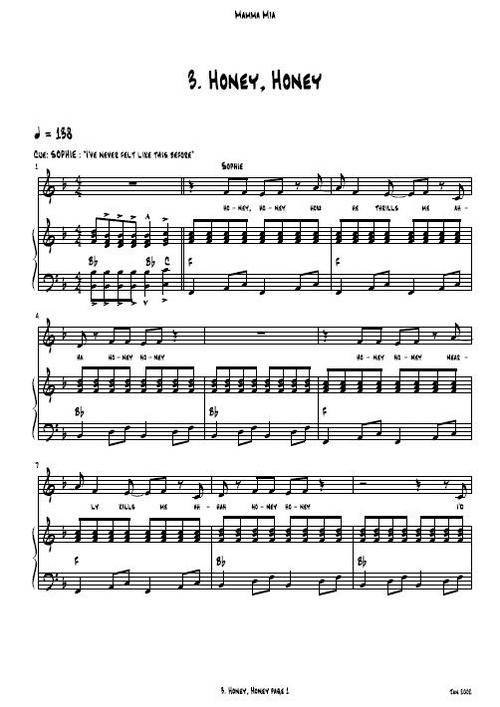 ABBA - Honey, Honey (Piano Sheet Music)