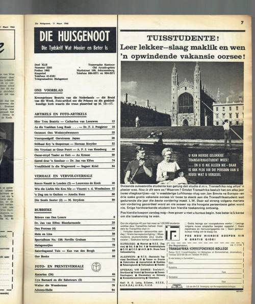 Huisgenoot tydskrif - 11 Maart 1966 - Sien produkbeskrywing vir inhoud