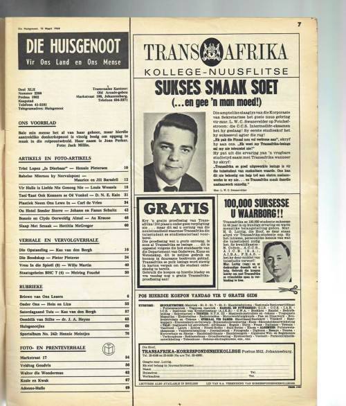 Huisgenoot tydskrif - 15 Maart 1968 - Sien produkbeskrywing vir inhoud