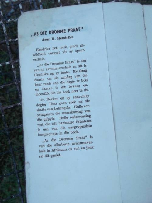 As die dromme praat - R Hendrikz - 1949 - Sagteband avontuur verhaal