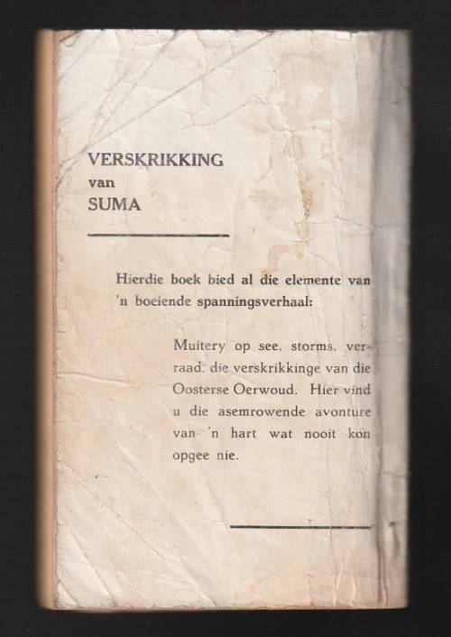 Verskrikking van Suma - Frans Gericke - skaars Jaap Zeeman reeks nr 2 - Ou Kaapse seerower verhaal