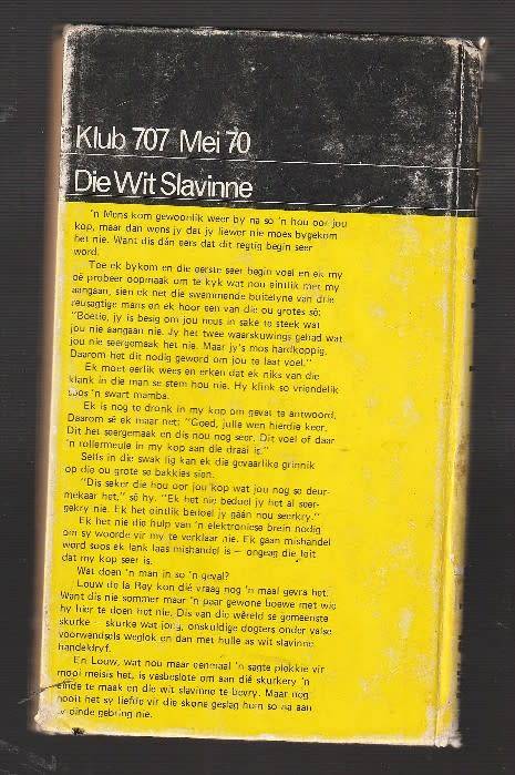 Die Wit Slavinne - Louw De La Rey - Klub 707 1970 - Louw De La Rey Speurreeks (f4)