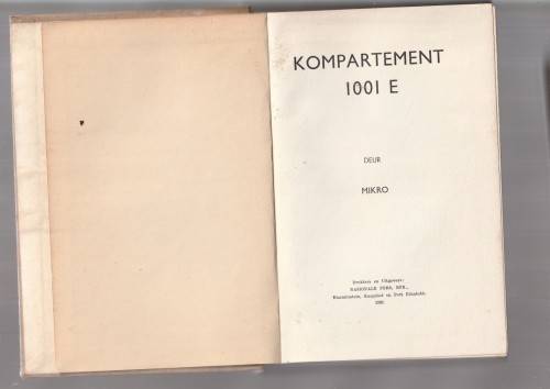 Kompartement 1001E - Mikro - 1939 - Speurverhaal