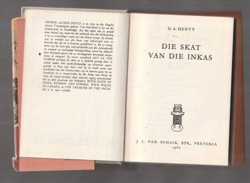 Die Skat van die Inkas - CA Henty - 1962 - Libri reeks nr 17 (a9)