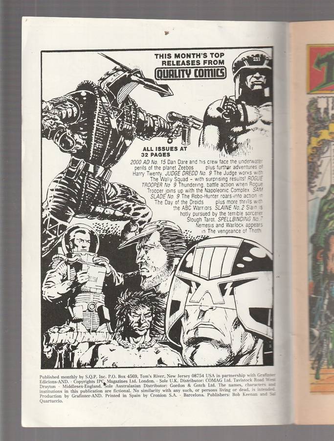 Spellbinder no 7 - Comic starring Nemeses the warlock (tab)