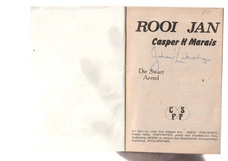 Die Swart Arend - Casper H Marais - Rooi Jan 17