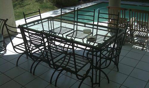 Outdoor Steel Patio Table 8 Seater
