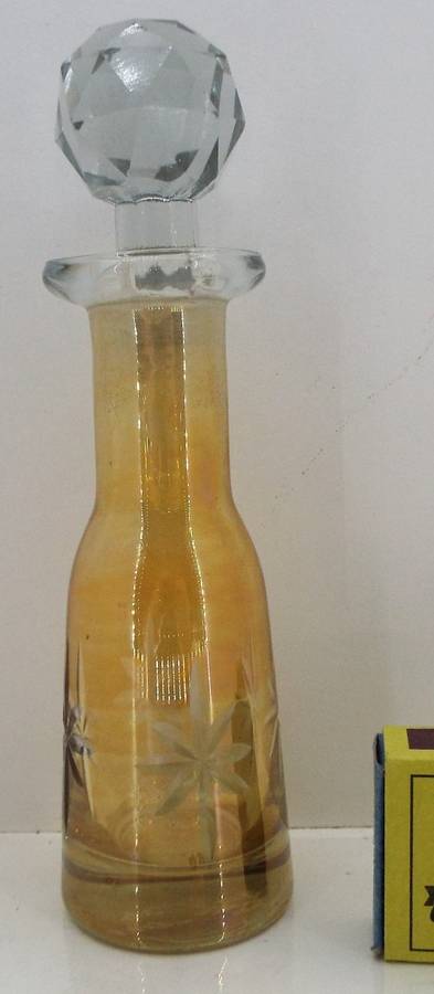 Nice amber Cut-glass PERFUME BOTTLE