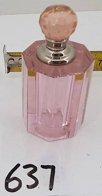 Vintage Glass Perfume Bottle - Pink