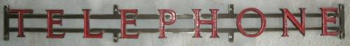 Antique Brass Telephone Booth Sign