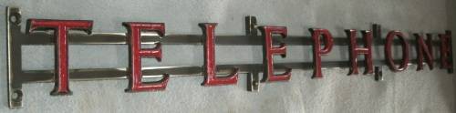Antique Brass Telephone Booth Sign