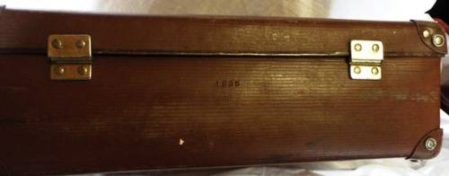 VINTAGE Brown Cardboard Suitcase WITH KEY