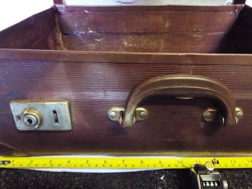 VINTAGE Brown Cardboard Suitcase