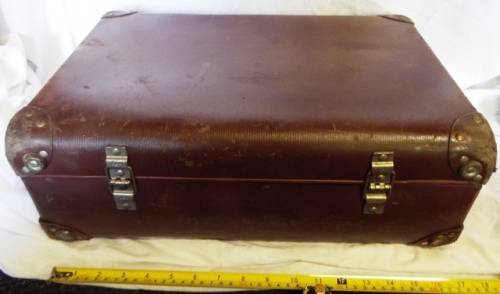 VINTAGE Brown Cardboard Suitcase