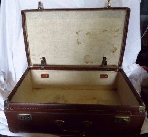 VINTAGE Brown Cardboard Suitcase