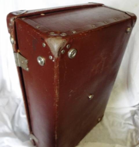 VINTAGE Brown Cardboard Suitcase