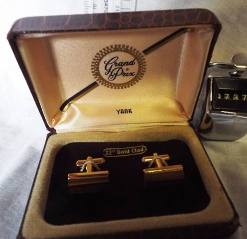 VERY NICE Grand Prix Cufflinks - 22ct gold clad