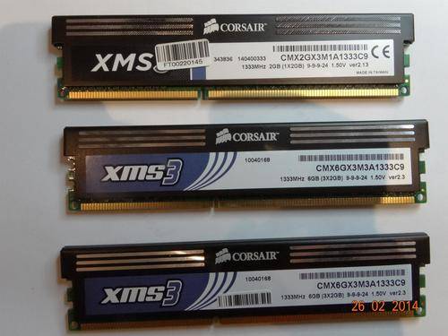 Corsair XMS3 6GB (3x2GB) DDR3 1333MHz desktop RAM memory