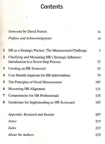 THE HR SCORECARD Linking People, Strategy, and Performance  -- Harvard Business School Press