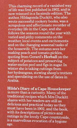 Hilda`s Diary of a Cape Housekeeper -- Hildagonda J. Duckitt
