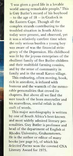 KAROO MORNINGS : An Autobiography 1918-35  -- Guy Butler