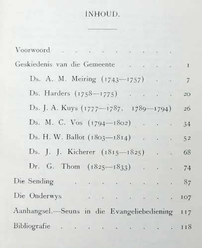 Gedenkboek: Tulbach (Roodezand, Waveren) Gemeente 1743-1943 -- Ds. J.A.S. Oberholster