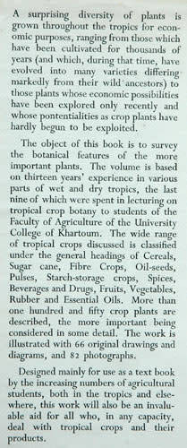 AN INTRODUCTION TO THE BOTANY OF TROPICAL CROPS -- Leslie Cobley