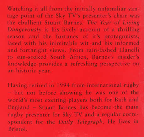 The Year of Living Dangerously : Rugby and the World Cup 1995 -- Stuart Barnes