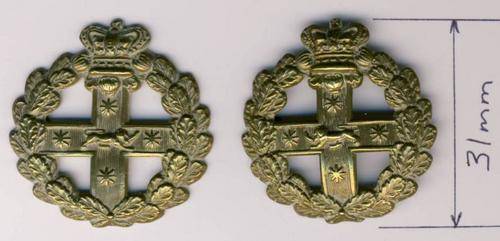 F4893 - New South Wales Regiment COLLAR PAIR circa 1898 QVC (A.B.W. Period)  - VERY SCARCE!!!