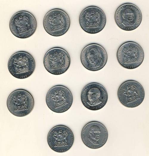 F1012 - LOT OF 14 RSA Nickel R1 Coins - Various Dates & Conditions