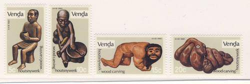 *F1722 - VENDA 1980 - Set of 4 Stamps - Wood Carvings - **UM