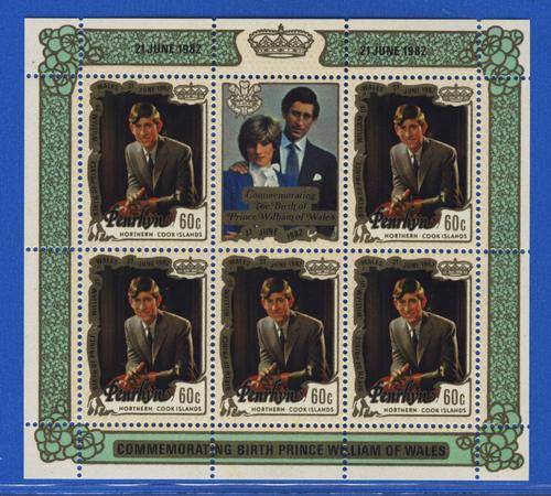 *F2116 - PENRHYN 1982 - Royal Baby - Sheetlet 60c - **UM