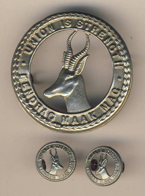 F3950 - SA School Cadets Officer's CAP BADGE & MESS DRESS COLLAR PAIR (Owen 2951)