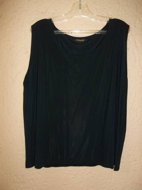 AMANTE BLACK CHIFFON BLOUSE WITH SEPARATE CAMI - 42