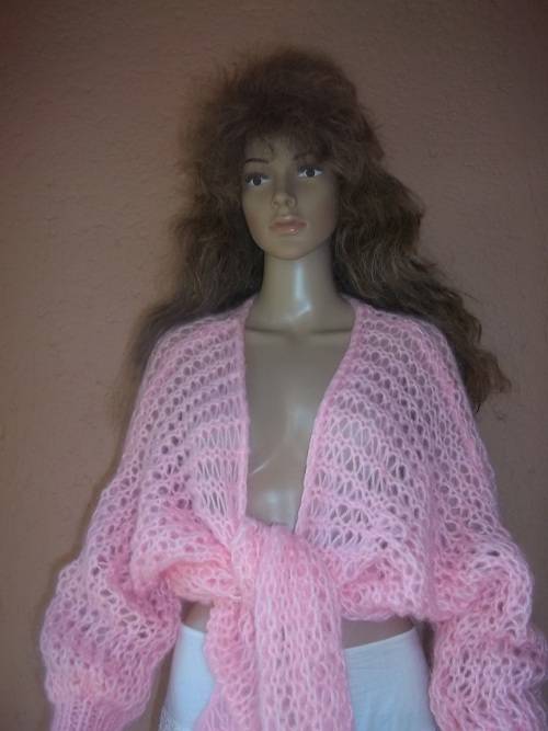 ***SUMMER SALE*** PINK VERSATILE HAND KNITTED SHRUG - Size 34