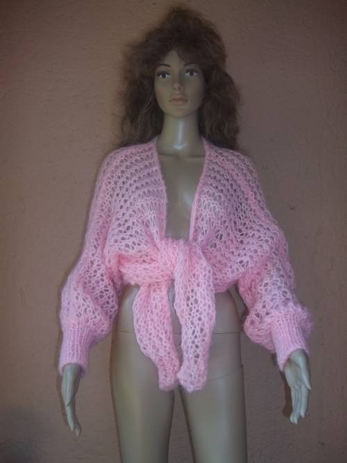 ***SUMMER SALE*** PINK VERSATILE HAND KNITTED SHRUG - Size 34