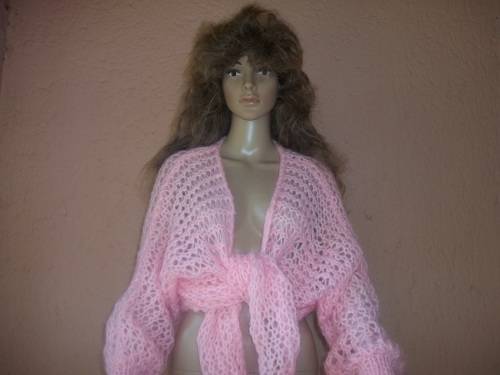 ***SUMMER SALE*** PINK VERSATILE HAND KNITTED SHRUG - Size 34