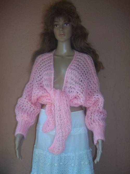 ***SUMMER SALE*** PINK VERSATILE HAND KNITTED SHRUG - Size 34