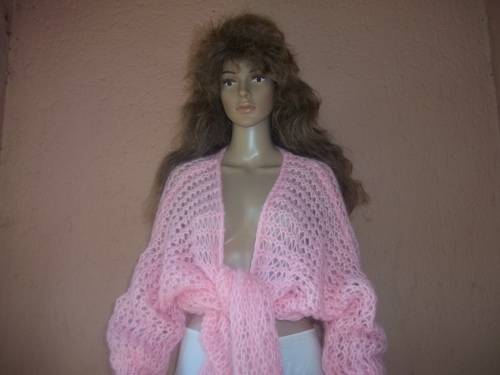 ***SUMMER SALE*** PINK VERSATILE HAND KNITTED SHRUG - Size 34