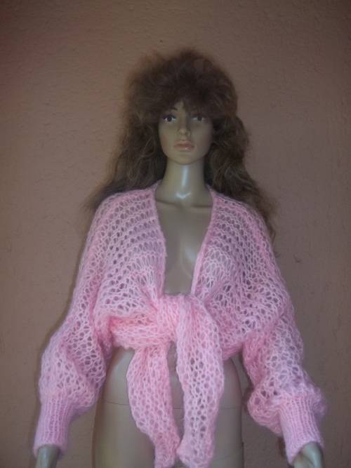 ***SUMMER SALE*** PINK VERSATILE HAND KNITTED SHRUG - Size 34