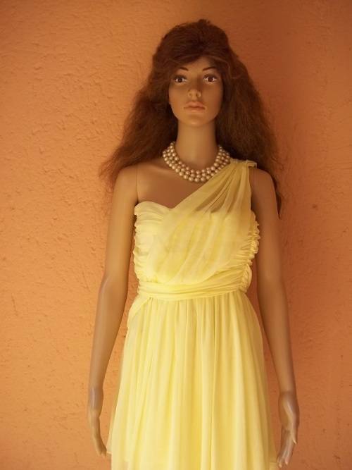 *** SALE *** KATE MOSS TOPSHOP - LEMON FULLY LINED CHIFFON IMPORTED COCKTAIL DRESS - SIZE S